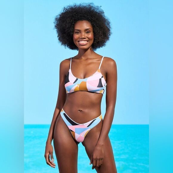 Maaji NWT Stone Blue Splendour High Leg Bikini Bottom Size M - Picture 7 of 9